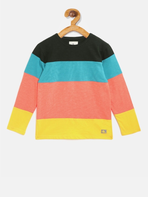 

Cherry Crumble Unisex Kids Multicoloured Colourblocked Round Neck T-shirt, Multi