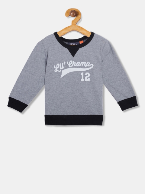 The Childrens Place Boys Grey Colourblocked V-Neck T-shirt