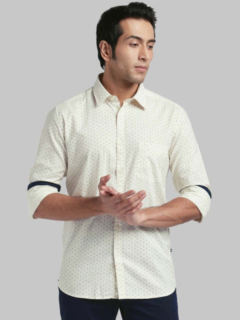 

Parx Men Yellow Slim Fit Printed Casual Shirt