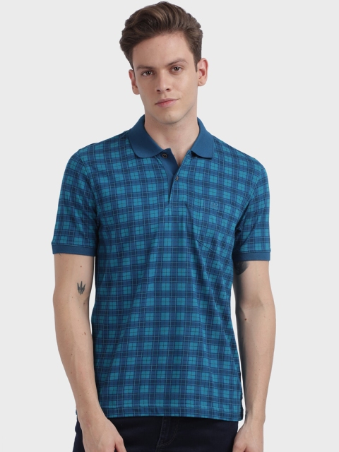 

ColorPlus Men Blue Striped Polo Collar T-shirt