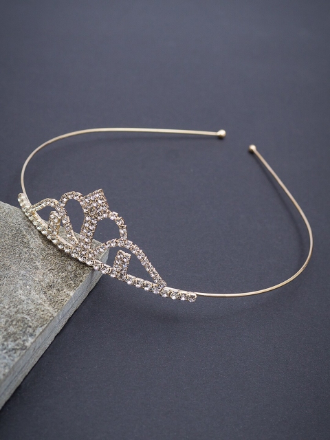 

Golden Peacock Women Gold-Toned Embellished Tiara