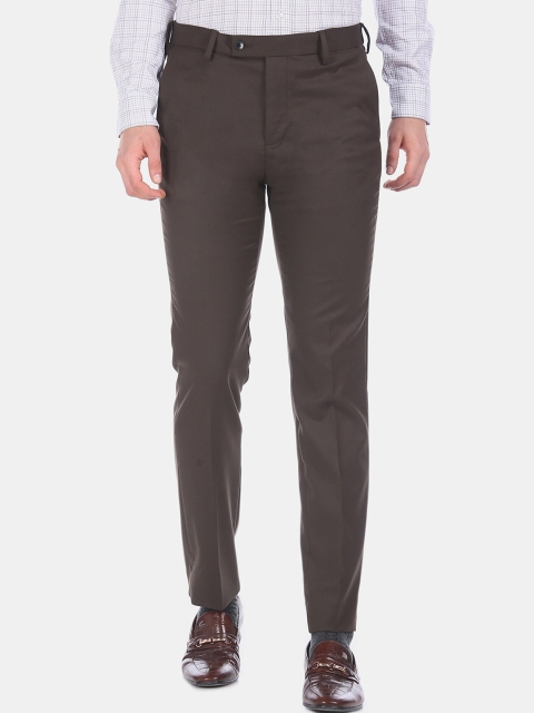 

Arrow Men Brown Regular Fit Solid Formal Trousers