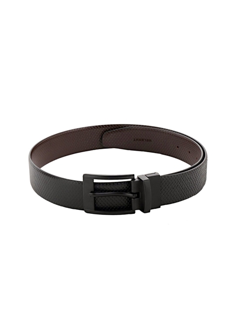 

WELBAWT Men Black Textured Leather Belt