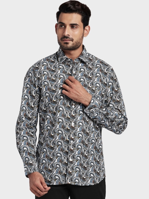 

ColorPlus Men Brown & White Tailored Fit Printed Casual Shirt
