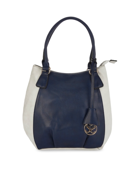 Sugarush Blue & White Colourblocked Handheld Bag