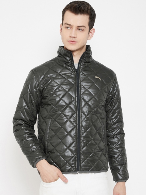 

JUMP USA Men Olive Green Solid Lightweight Quilted Jacket