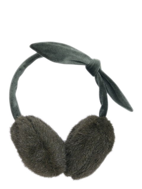 

CUTECUMBER Girls Olive Green & Brown Fur Ear Muffs