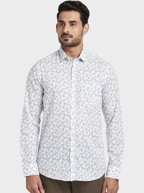 

ColorPlus Men White & Grey Regular Fit Printed Casual Shirt