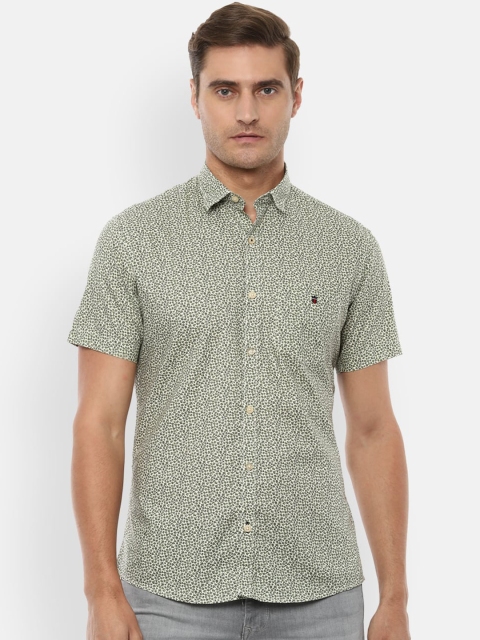 

Louis Philippe Sport Men Sea Green Slim Fit Printed Casual Shirt