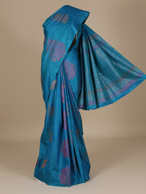 

Pothys Blue Woven Design Pure Silk Saree