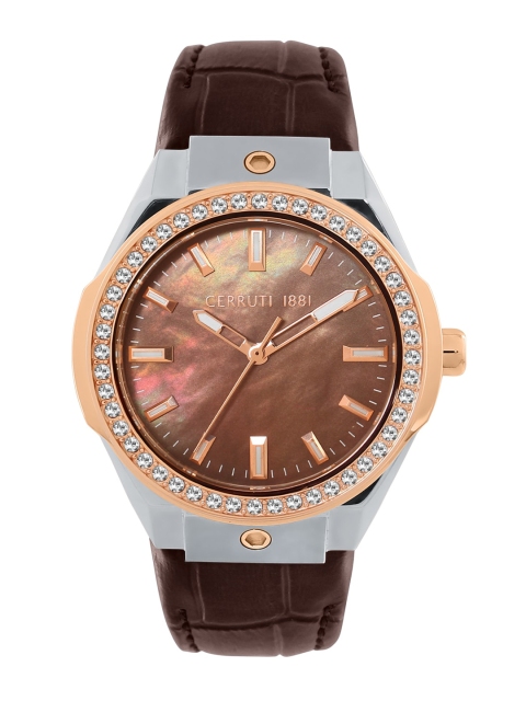 

Cerruti 1881 Women Brown Leather Analogue Watch CRM29401