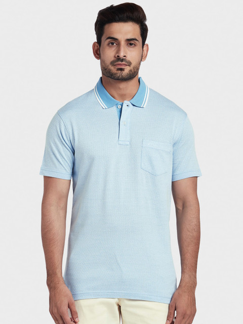 

ColorPlus Men Blue Printed Polo Collar T-shirt