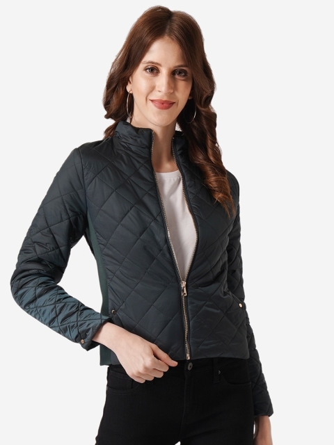 

Mode by Red Tape Women Teal Green Solid Quilted Jacket