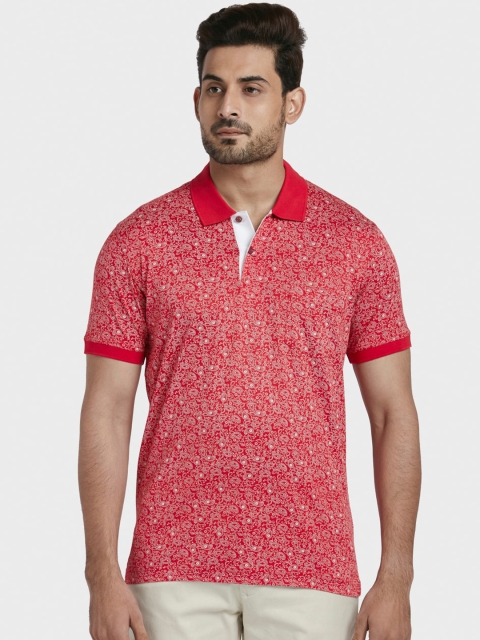 

ColorPlus Men Red Printed Polo Collar T-shirt