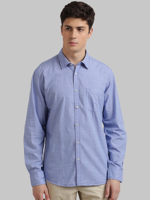 

Parx Men Blue Slim Fit Solid Casual Shirt
