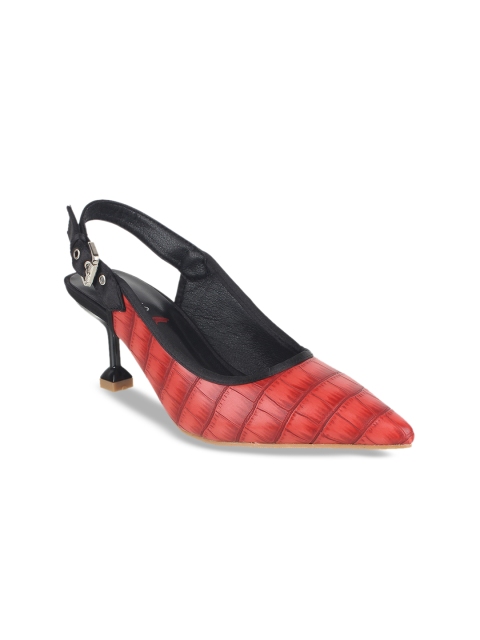 

STEPpings Women Red Textured Pumps