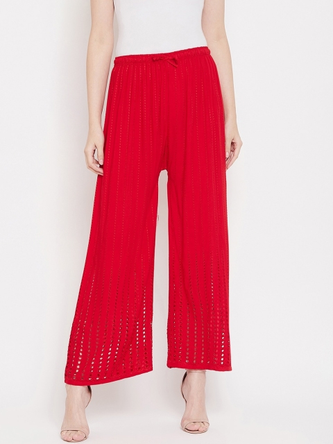 

Castle Women Red Self Design Straight Palazzos
