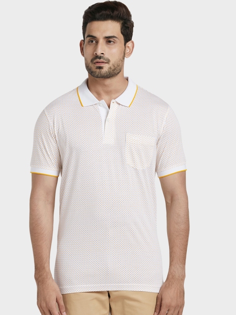 

ColorPlus Men White Printed Polo Collar T-shirt