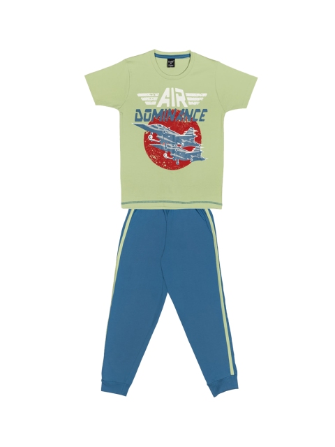 

Todd N Teen Boys Green & Blue Printed Clothing Set