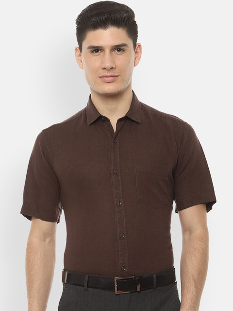 

Van Heusen Men Brown Regular Fit Solid Formal Shirt