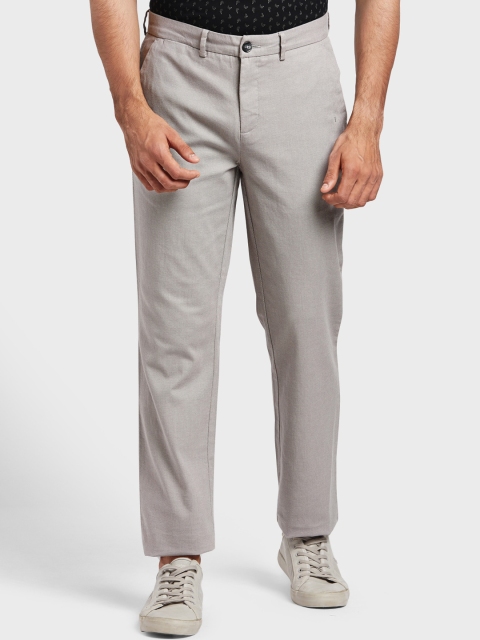 

ColorPlus Men Grey Regular Fit Solid Regular Trousers