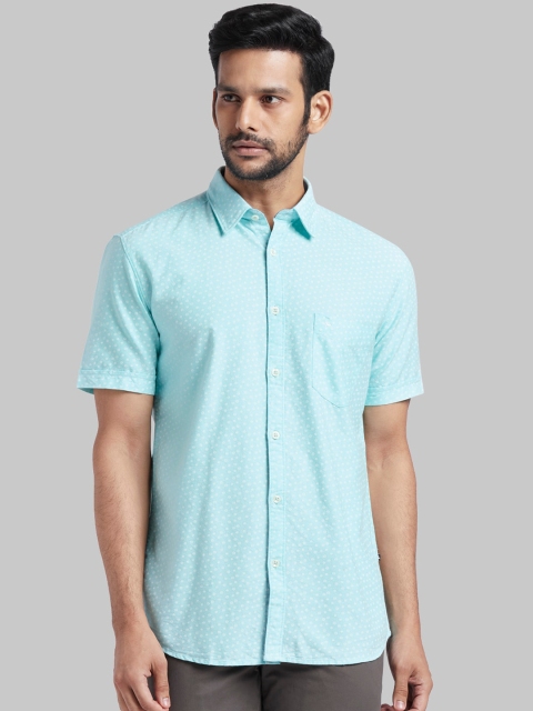 

Parx Men Green Slim Fit Printed Casual Shirt