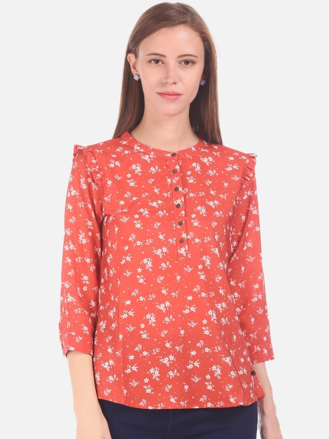 

Cherokee Women Orange Printed Top