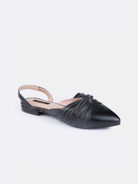 

AURELIA Women Black Striped PU Mules
