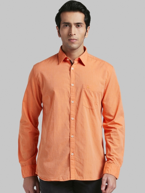 

Parx Men Orange Slim Fit Solid Casual Shirt