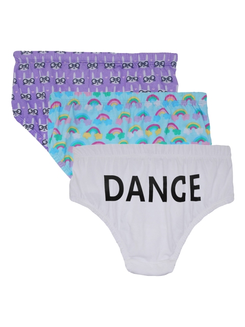 

DChica Girls Multicoloured Set of 3 Printed Hipster Briefs, Multi