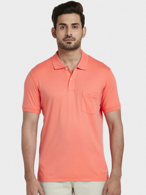 

ColorPlus Men Orange Solid Polo Collar T-shirt