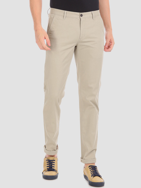

Arrow Men Beige Regular Fit Solid Regular Trousers