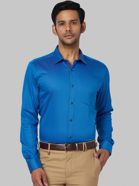 

Park Avenue Men Blue Slim Fit Self Design Formal Shirt