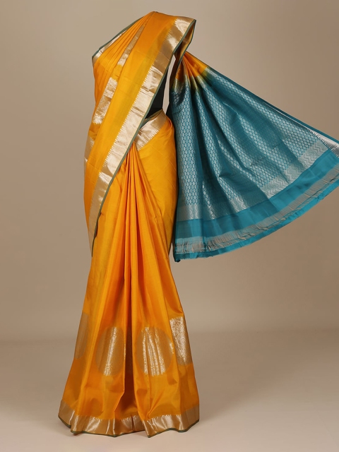 

Pothys Mustard Yellow Woven Design Pure Silk Saree
