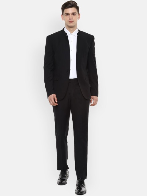 Louis Philippe Men Black Solid Single-Breasted Slim Fit Formal Suit