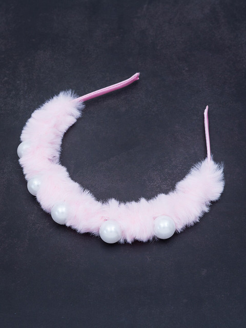 

Golden Peacock Women Pink & White Pearl Headband