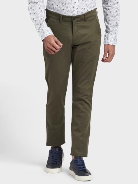 

ColorPlus Men Olive Green Regular Fit Solid Regular Trousers