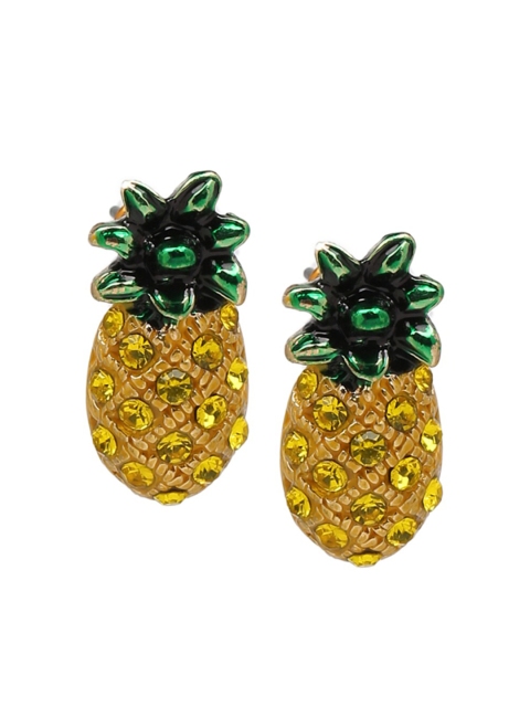 

FOREVER 21 Yellow & Green Pineapple Enamelled Shaped Ear Cuff