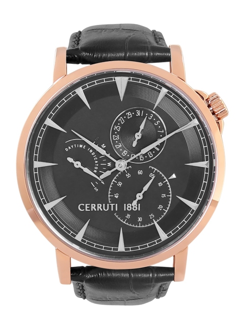 

Cerruti 1881 Men Black Analogue Leather Watch CRA24902