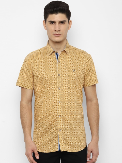 

Allen Solly Men Yellow & White Slim Fit Printed Casual Shirt