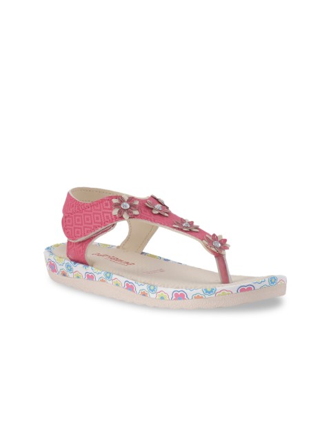 

Khadims Girls Pink Embellished T-Strap Flats
