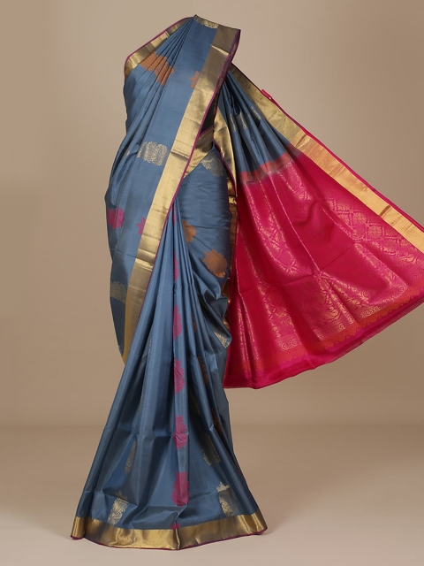 

Pothys Grey & Pink Pure Silk Woven Design Saree