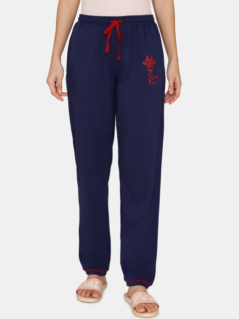 

Zivame Women Navy Blue Solid Lounge Pants