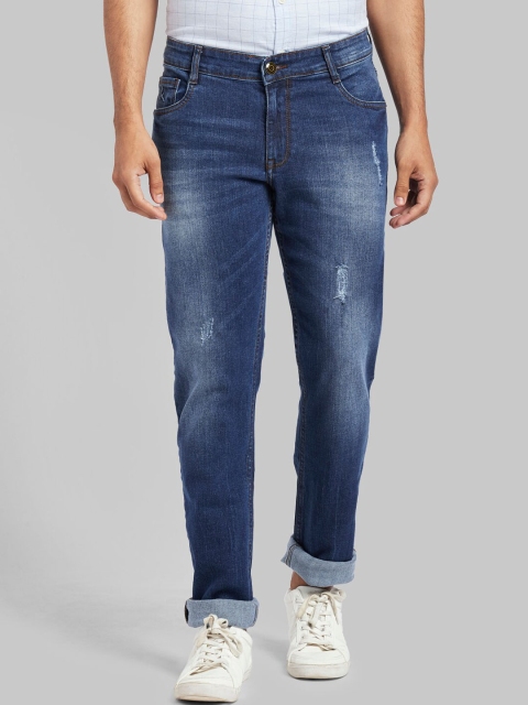 

Parx Men Blue Regular Fit Mid-Rise Low Distress Jeans