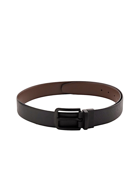 

WELBAWT Men Black Textured Leather Belt