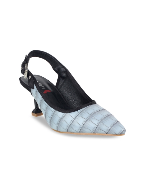 

STEPpings Women Blue Textured Pumps