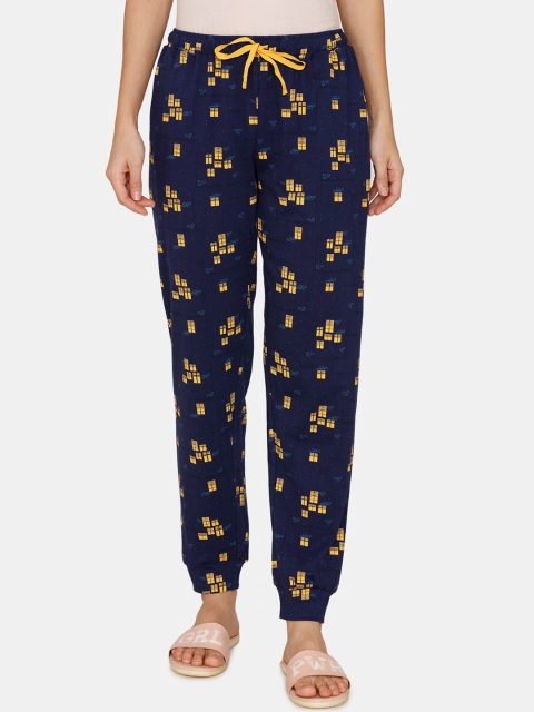 

Zivame Women Navy Blue Printed Lounge Pant