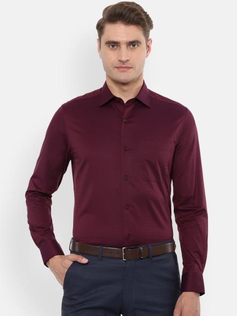 

Louis Philippe Men Maroon Regular Fit Printed Formal Shirt