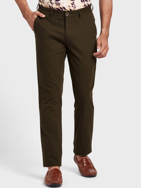 

ColorPlus Men Olive Green Regular Fit Solid Chinos