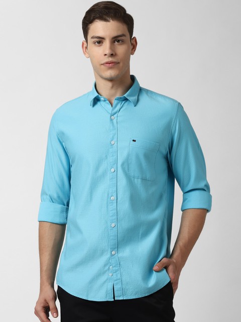 

Peter England Casuals Men Blue Slim Fit Solid Casual Shirt